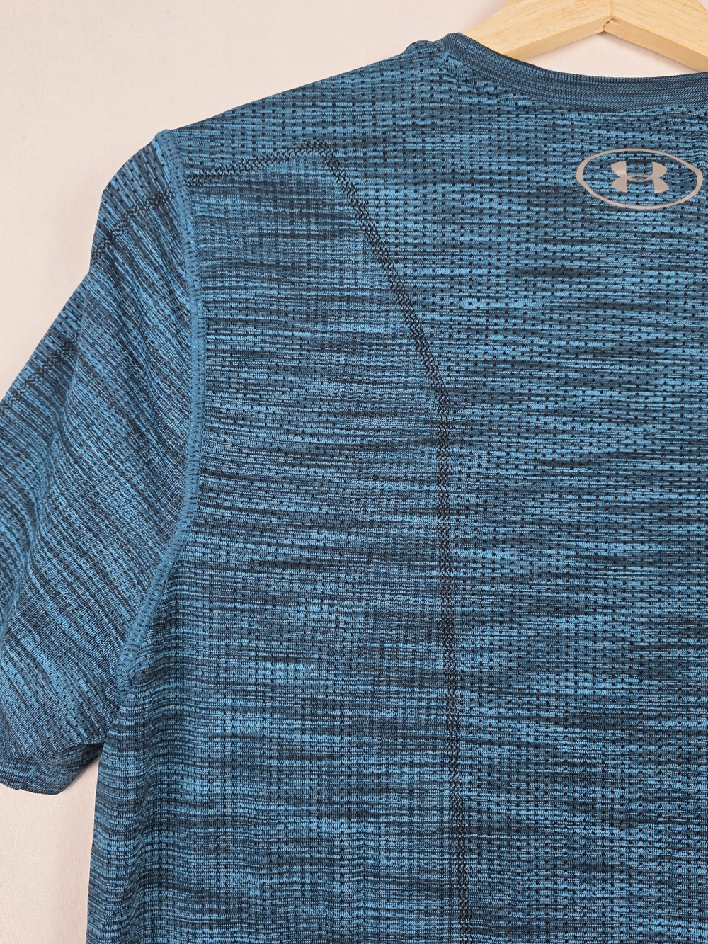 Under Armour Womens Shortsleeve Heatgear Teal Black Workout Shirt Size Medium - Picture 10 of 14